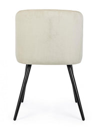 Set 2 Sedie in Velluto Bianco Moderno da Interno - FELICIA Colore: Bianco