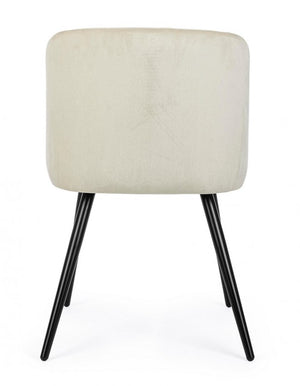 Set 2 Sedie in Velluto Bianco Moderno da Interno - FELICIA Colore: Bianco