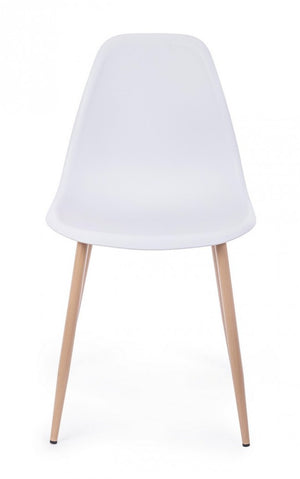 Set 4 Sedie Resina Bianca Scandinava da Interno - MARISSA Colore: Bianco