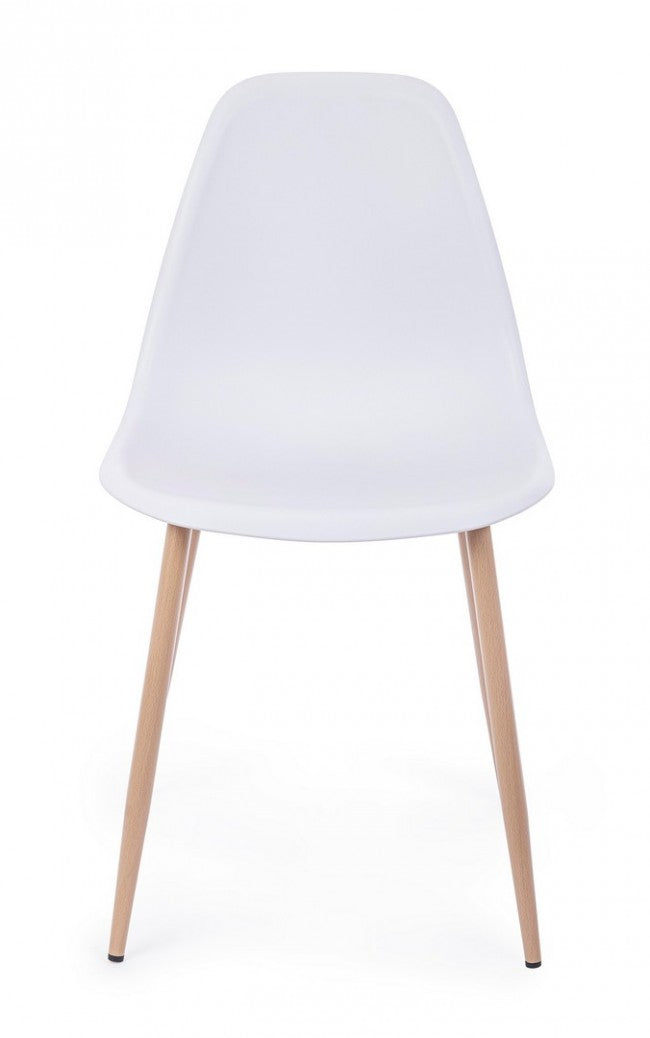 Set 4 Sedie Resina Bianca Scandinava da Interno - MARISSA Colore: Bianco