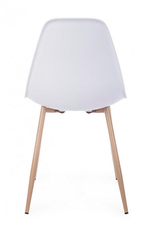 Set 4 Sedie Resina Bianca Scandinava da Interno - MARISSA Colore: Bianco
