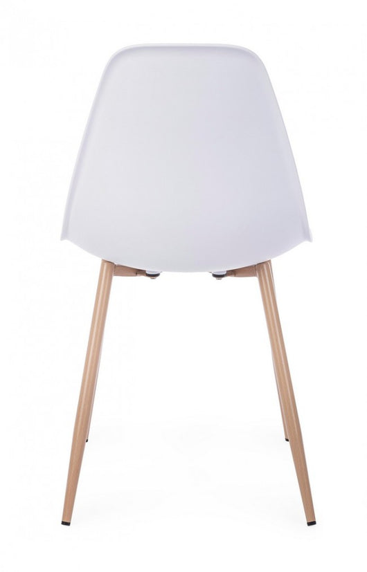 Set 4 Sedie Resina Bianca Scandinava da Interno - MARISSA Colore: Bianco