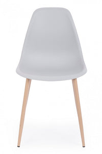 Set 4 Sedie Resina Bianca Scandinava da Interno - MARISSA Colore: Grigio