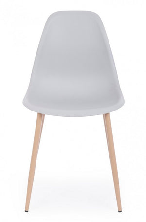 Set 4 Sedie Resina Bianca Scandinava da Interno - MARISSA Colore: Grigio