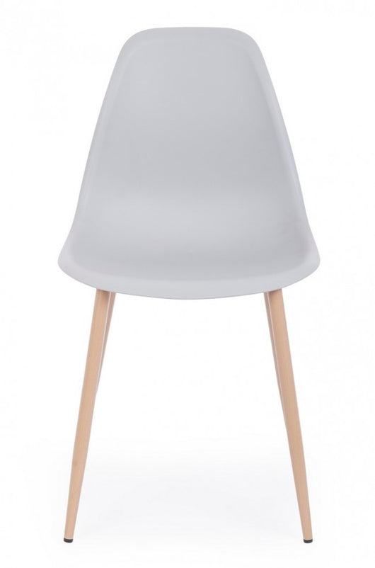 Set 4 Sedie Resina Bianca Scandinava da Interno - MARISSA Colore: Grigio