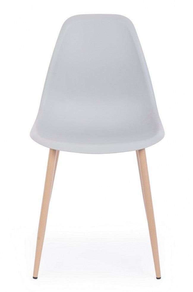 Set 4 Sedie Resina Bianca Scandinava da Interno - MARISSA Colore: Grigio