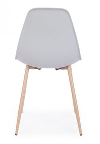Set 4 Sedie Resina Bianca Scandinava da Interno - MARISSA Colore: Grigio