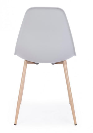 Set 4 Sedie Resina Bianca Scandinava da Interno - MARISSA Colore: Grigio