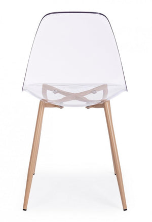 Set 4 Sedie Resina Bianca Scandinava da Interno - MARISSA Colore: Trasparente