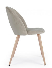 Set 4 Sedie in Velluto Tortora Moderne da Interno - MARINA Colore: Tortora