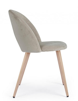 Set 4 Sedie in Velluto Tortora Moderne da Interno - MARINA Colore: Tortora