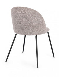 Set 4 Sedie Tessuto Avorio Gambe Oro Moderne da Interno - GABRI Colore: Nero