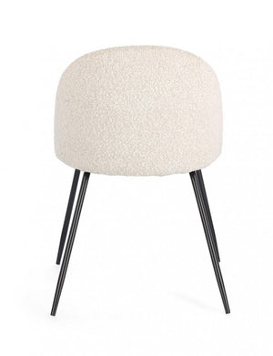 Set 4 Sedie Tessuto Avorio Gambe Oro Moderne da Interno - GABRI Colore: Nero