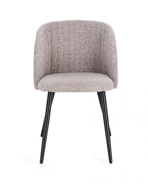 Set 2 Sedie Tessuto Bouclé Bianco Moderno da Interno - FELI Colore: Grigio