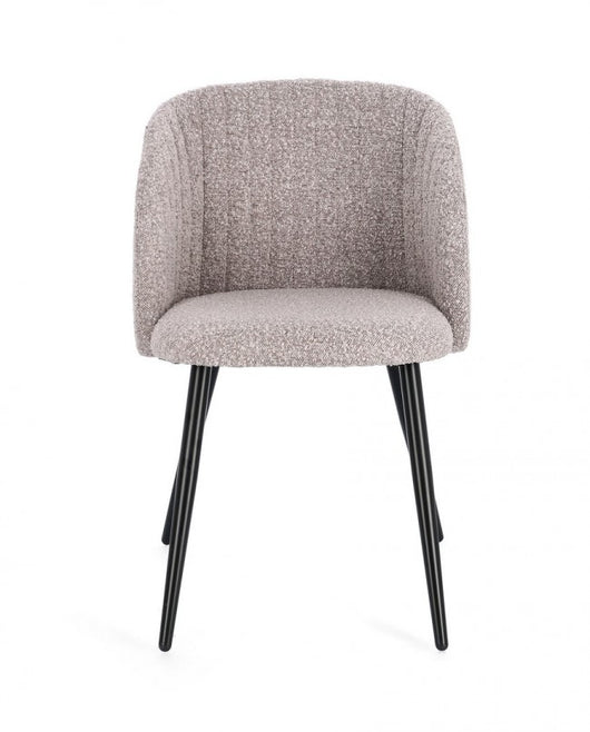 Set 2 Sedie Tessuto Bouclé Bianco Moderno da Interno - FELI Colore: Grigio