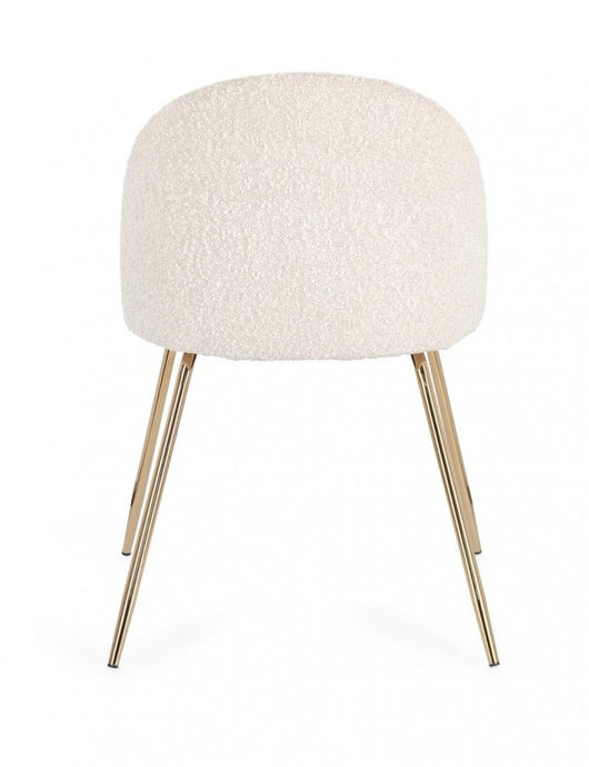 Set 4 Sedie Tessuto Avorio Gambe Oro Moderne da Interno - GABRI Colore: Oro