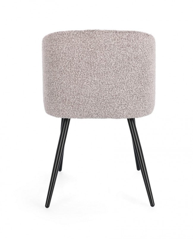 Set 2 Sedie Tessuto Bouclé Bianco Moderno da Interno - FELI Colore: Grigio