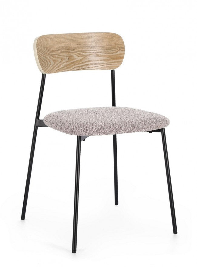 Set 2 Sedie Acciaio Marrone Moderno da Interno - BELLA Colore: Marrone