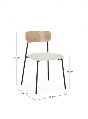 Set 2 Sedie Acciaio Marrone Moderno da Interno - BELLA Colore: Bianco