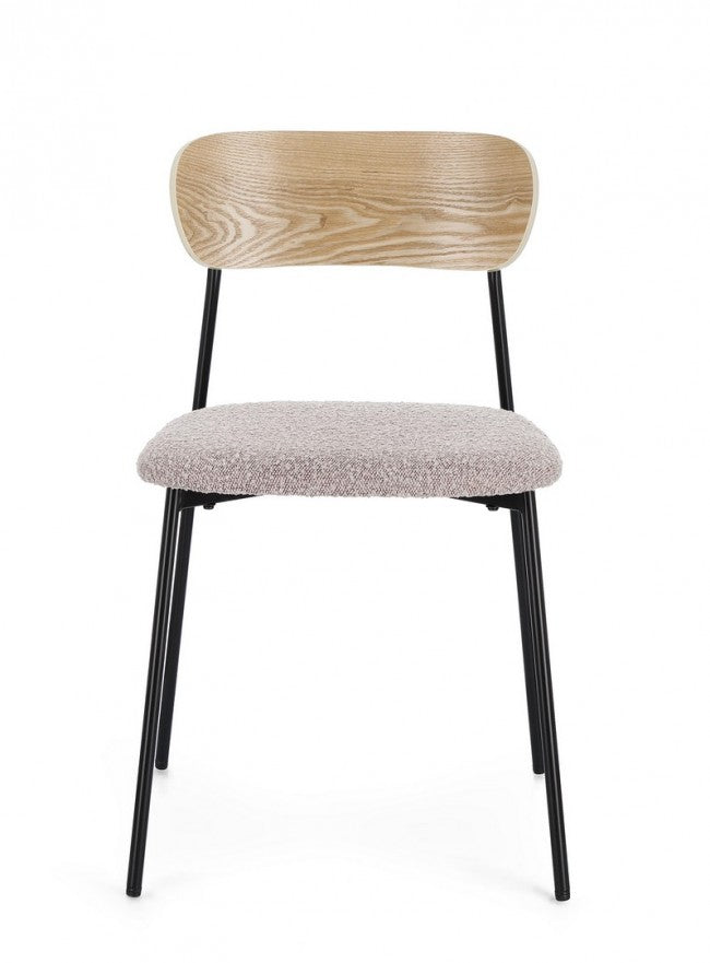 Set 2 Sedie Acciaio Marrone Moderno da Interno - BELLA Colore: Marrone