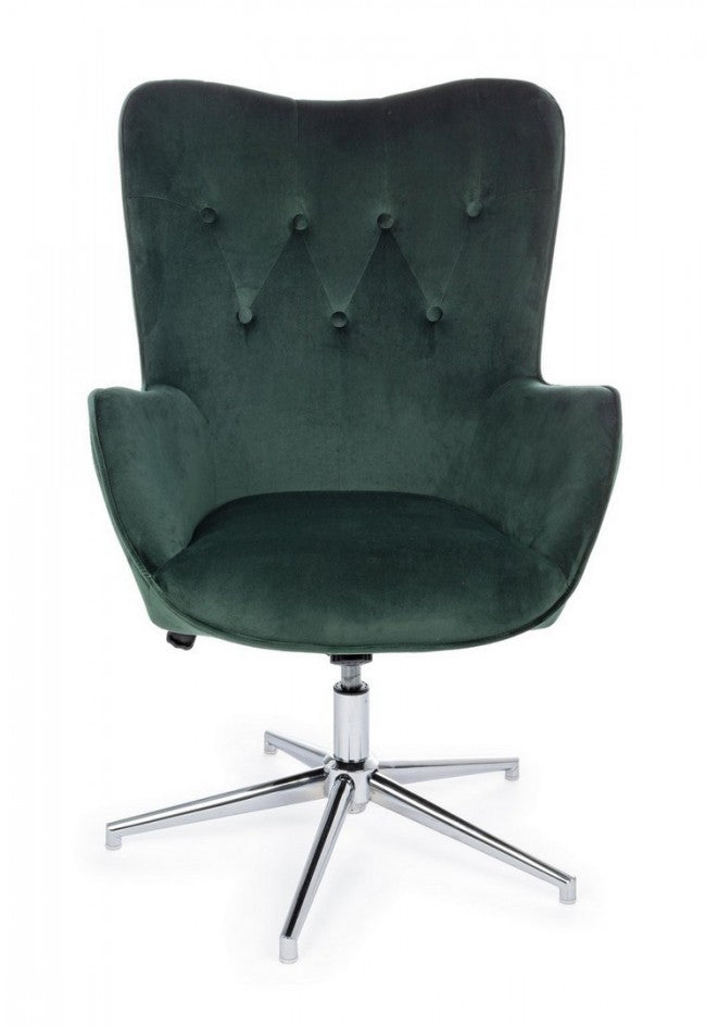 Poltrona in Velluto Verde Moderna da Interno - DAPHNE Colore: Verde