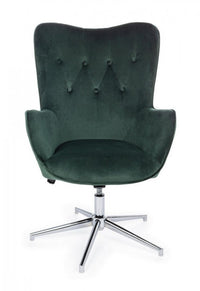 Poltrona in Velluto Verde Moderna da Interno - DAPHNE Colore: Verde