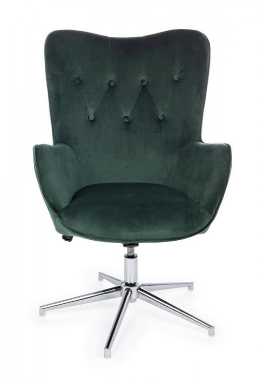 Poltrona in Velluto Verde Moderna da Interno - DAPHNE Colore: Verde