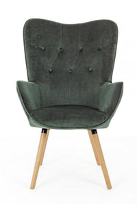 Poltrona Velluto Verde Scuro Moderna da Interno - ANNA Colore: Verde Scuro
