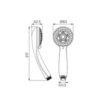 Doccino serie tango cromato, a 5 getti