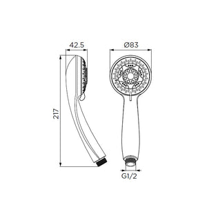 Doccino serie tango cromato, a 5 getti