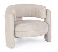 Poltrona Tessuto Blu Moderna da Interno - ARIANA Colore: Beige
