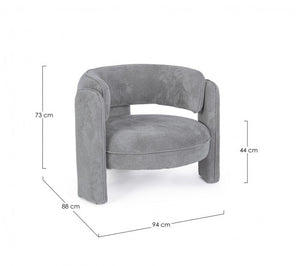 Poltrona Tessuto Blu Moderna da Interno - ARIANA Colore: Grigio