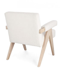 Poltrona Tessuto Bianco Moderna da Interno - YVONNE Colore: Bianco