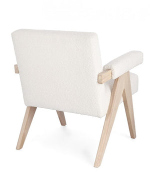 Poltrona Tessuto Bianco Moderna da Interno - YVONNE Colore: Bianco