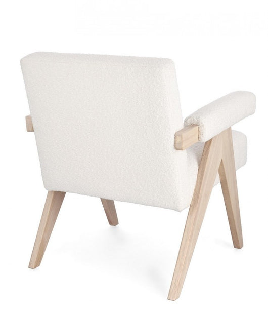 Poltrona Tessuto Bianco Moderna da Interno - YVONNE Colore: Bianco