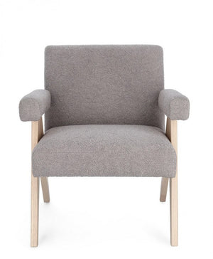 Poltrona Tessuto Bianco Moderna da Interno - YVONNE Colore: Tortora