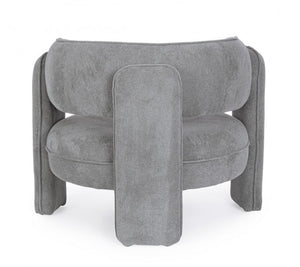 Poltrona Tessuto Blu Moderna da Interno - ARIANA Colore: Grigio