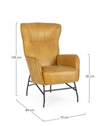 Poltrona Similpelle Marrone Moderna da Interno - SAVANNAH Colore: Marrone chiaro