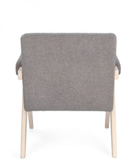 Poltrona Tessuto Bianco Moderna da Interno - YVONNE Colore: Tortora