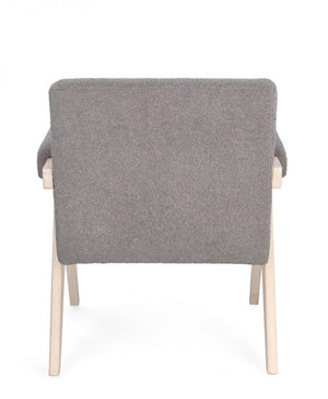 Poltrona Tessuto Bianco Moderna da Interno - YVONNE Colore: Tortora