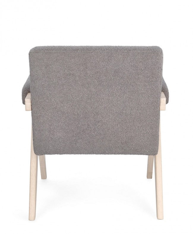 Poltrona Tessuto Bianco Moderna da Interno - YVONNE Colore: Tortora