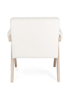 Poltrona Tessuto Bianco Moderna da Interno - YVONNE Colore: Bianco