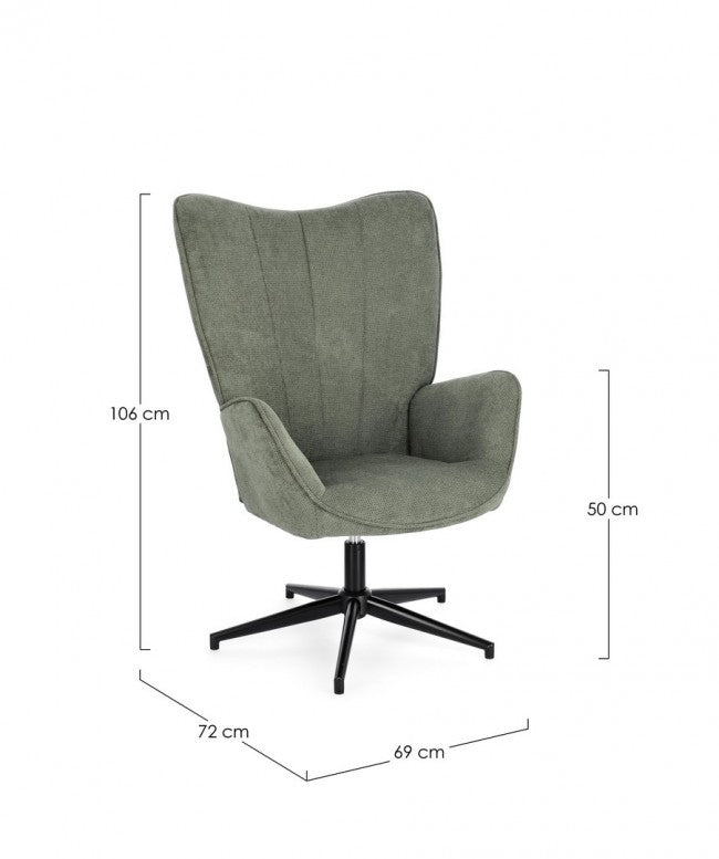 Poltrona Tessuto Verde Moderna da Interno - LUCILLE Colore: Verde