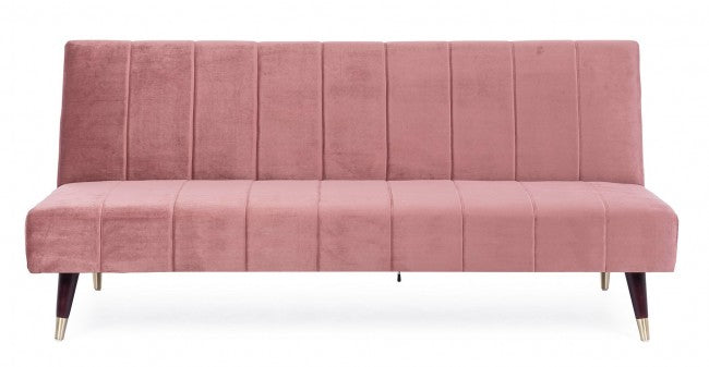 Divano Letto Velluto Beige Moderno da Interno - ADELAIDE Colore: Rosa