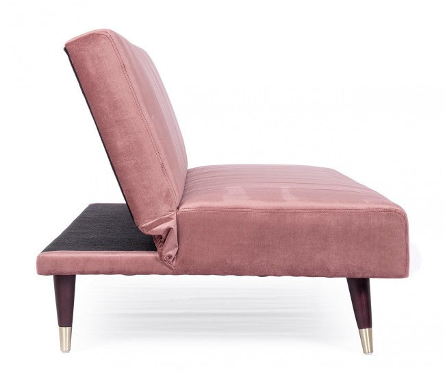Divano Letto Velluto Beige Moderno da Interno - ADELAIDE Colore: Rosa