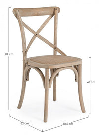 Sedia Legno Naturale Rustica da Interno - CROSS Colore: Marrone