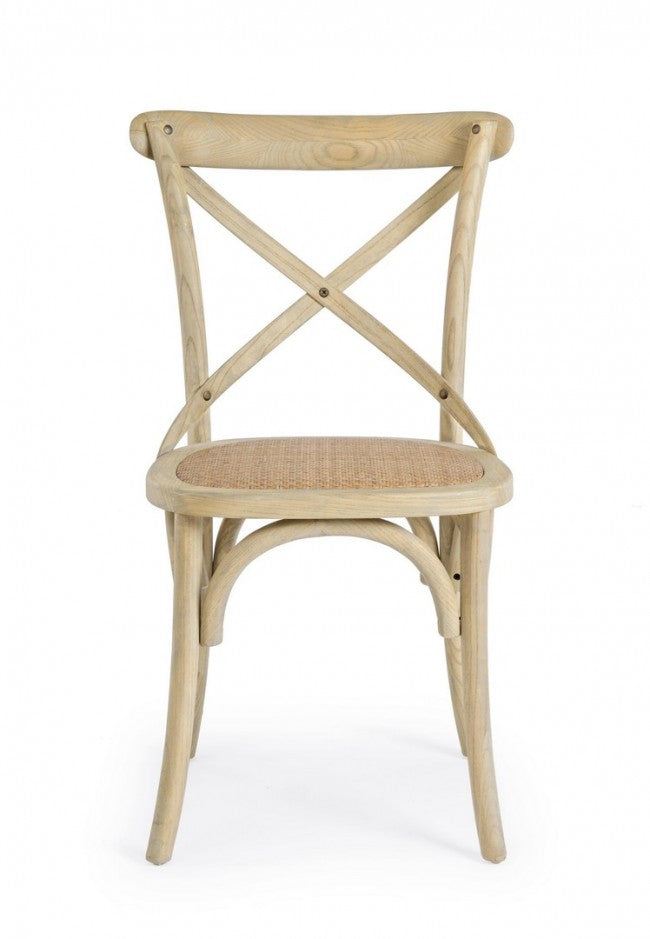 Sedia Legno Naturale Rustica da Interno - CROSS Colore: Marrone