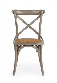 Sedia Legno Naturale Rustica da Interno - CROSS Colore: Grigio