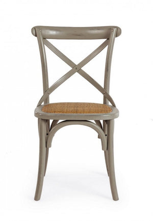 Sedia Legno Naturale Rustica da Interno - CROSS Colore: Grigio