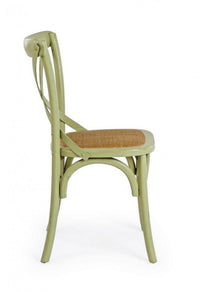 Sedia Legno Naturale Rustica da Interno - CROSS Colore: Verde